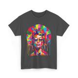 Colorful Afro Queen Afrocentric T-Shirt - Dark Heather