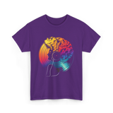 Colorful Afro Vinyl Music T-Shirt - Purple