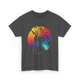 Colorful Afro Vinyl Music T-Shirt - Dark Heather