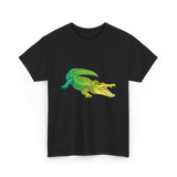 Colorful Alligator Reptile T-Shirt - Black