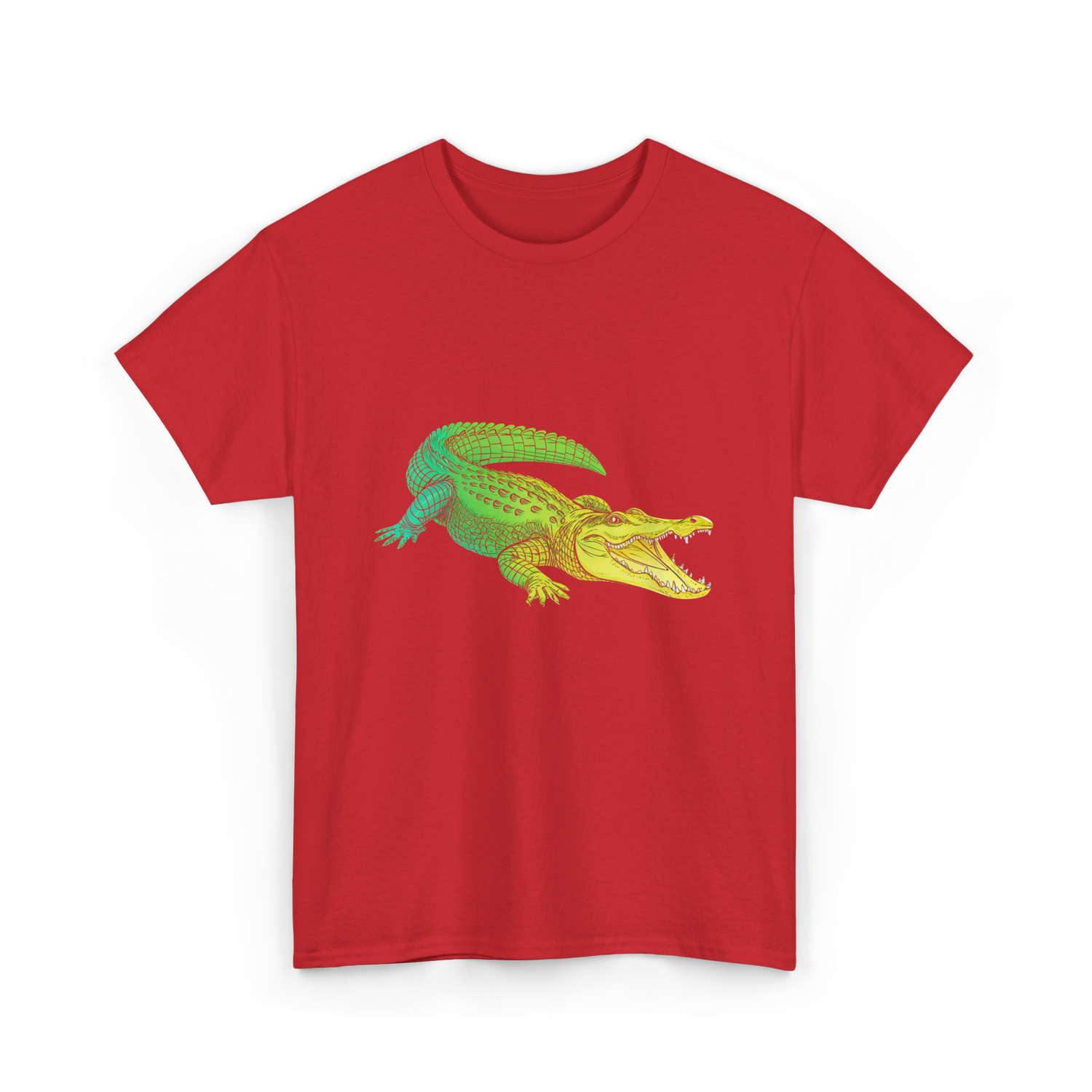 Colorful Alligator Reptile T-Shirt - Red