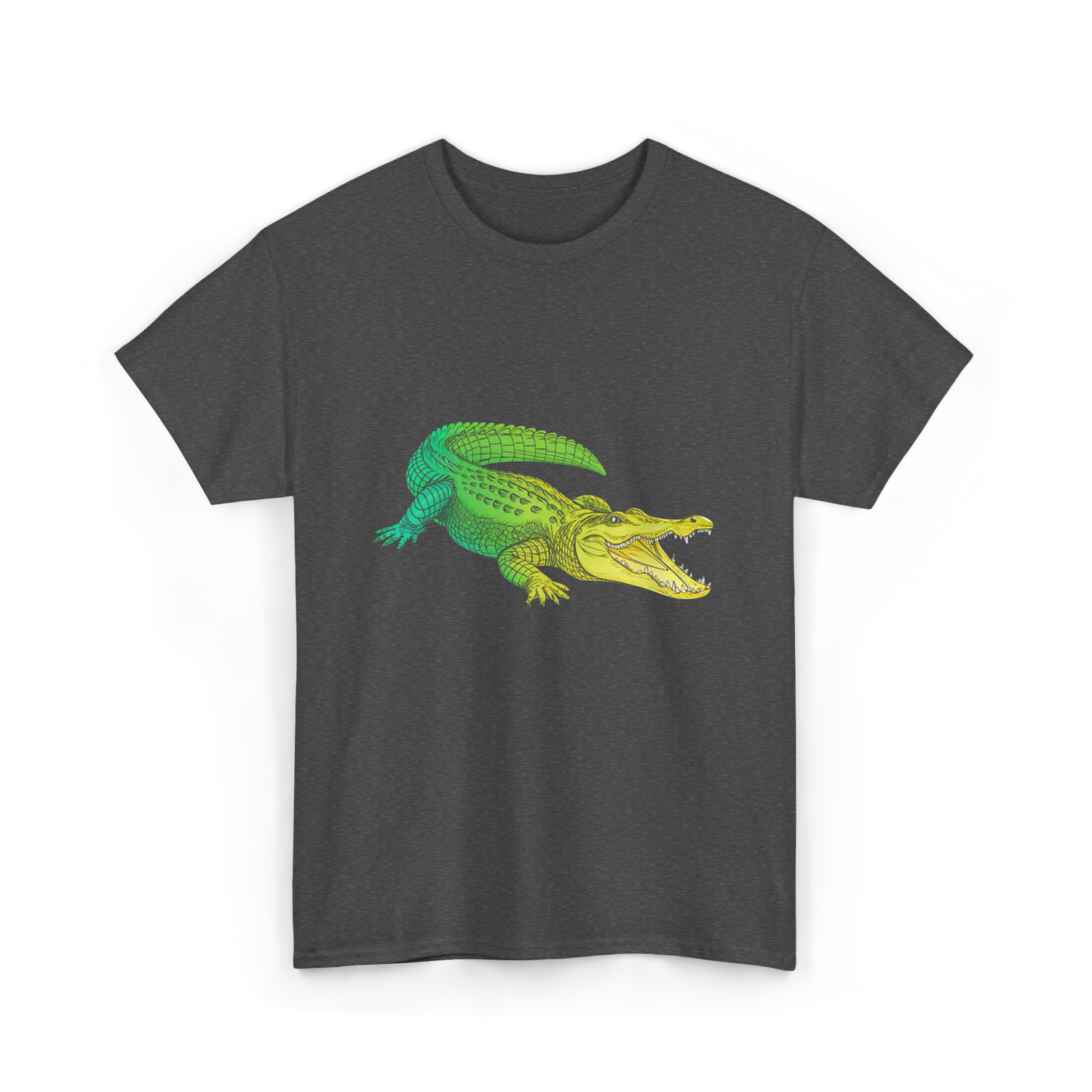 Colorful Alligator Reptile T-Shirt - Dark Heather