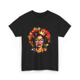 Colorful Art Black Queen Afro T-Shirt - Black