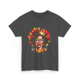 Colorful Art Black Queen Afro T-Shirt - Dark Heather