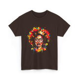 Colorful Art Black Queen Afro T-Shirt - Dark Chocolate