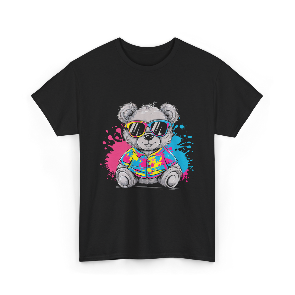 Colorful Bear T-Shirt - Black