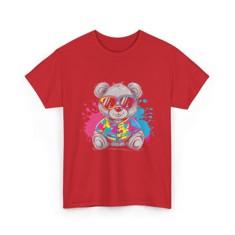 Colorful Bear T-Shirt - Red