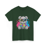 Colorful Bear T-Shirt - Forest Green