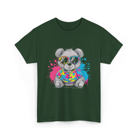 Colorful Bear T-Shirt - Forest Green