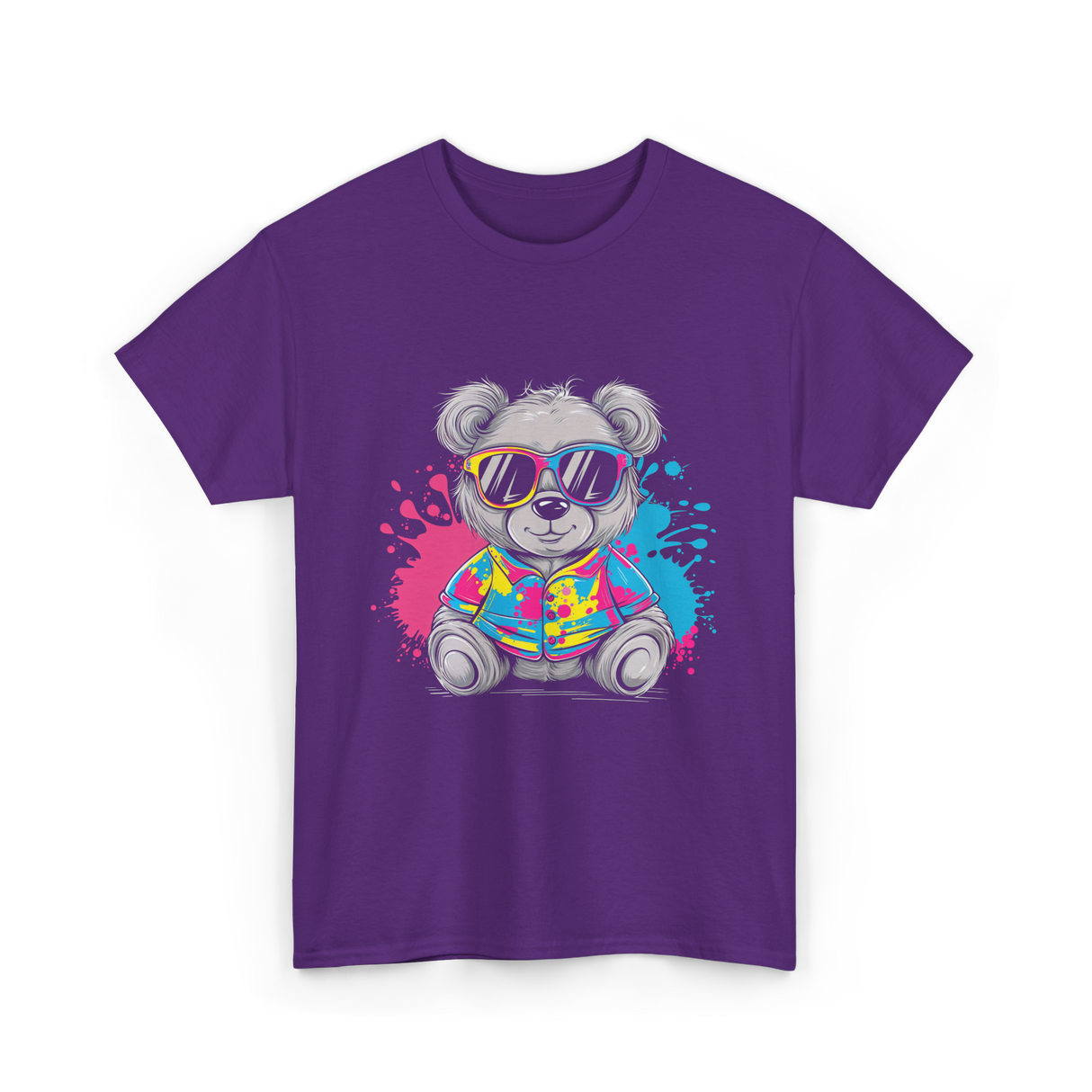 Colorful Bear T-Shirt - Purple