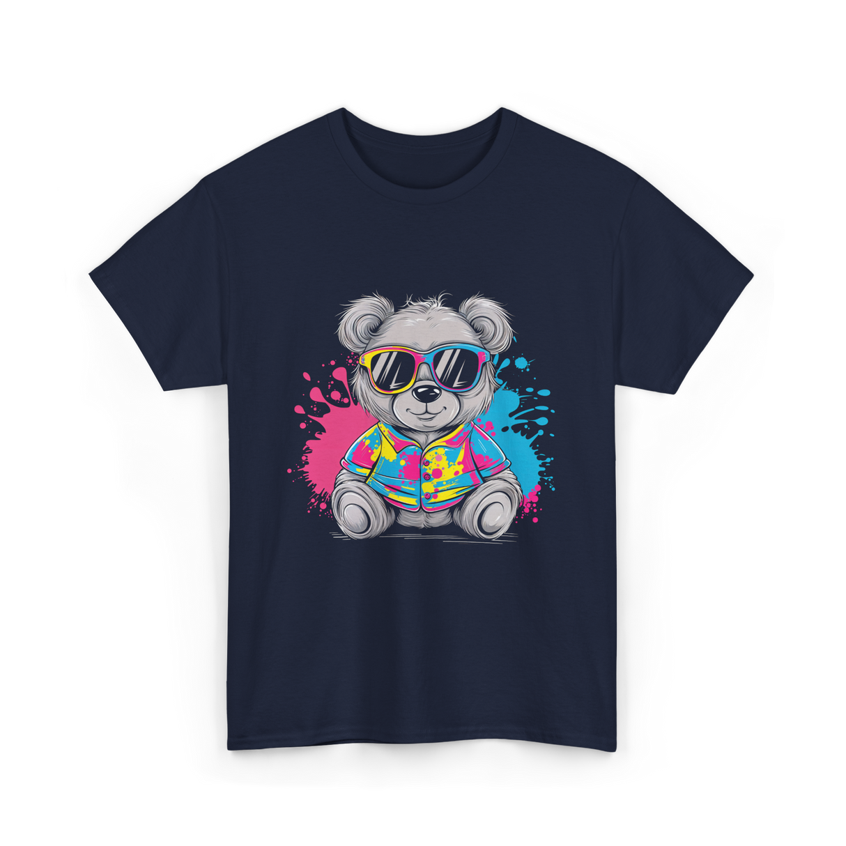 Colorful Bear T-Shirt - Navy