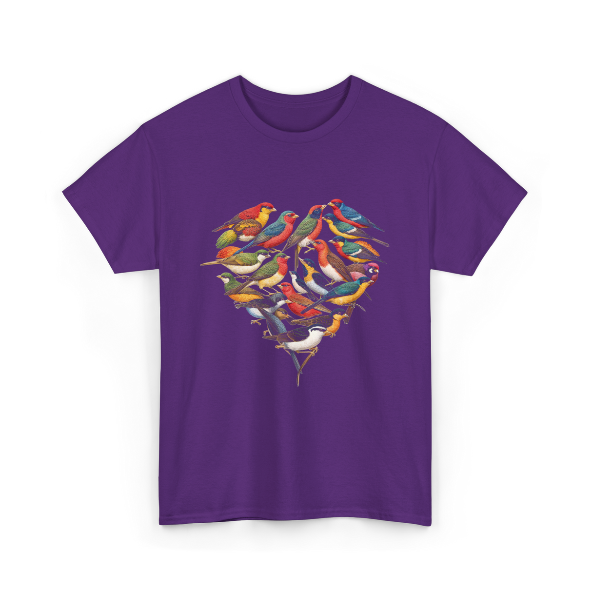 Colorful Birds Birdwatching Wildlife T-Shirt - Purple