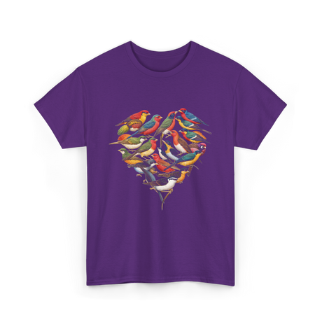 Colorful Birds Birdwatching Wildlife T-Shirt - Purple