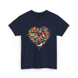 Colorful Birds Birdwatching Wildlife T-Shirt - Navy