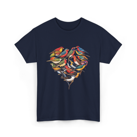 Colorful Birds Birdwatching Wildlife T-Shirt - Navy