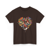 Colorful Birds Birdwatching Wildlife T-Shirt - Dark Chocolate