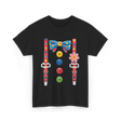 Colorful Bow and Buttons Accessories T-Shirt - Black