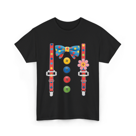 Colorful Bow and Buttons Accessories T-Shirt - Black