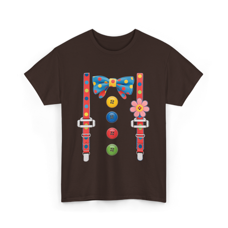 Colorful Bow and Buttons Accessories T-Shirt - Dark Chocolate