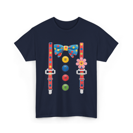 Colorful Bow and Buttons Accessories T-Shirt - Navy