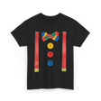 Colorful Bow Tie Clown Costume T-Shirt - Black