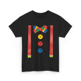 Colorful Bow Tie Clown Costume T-Shirt - Black