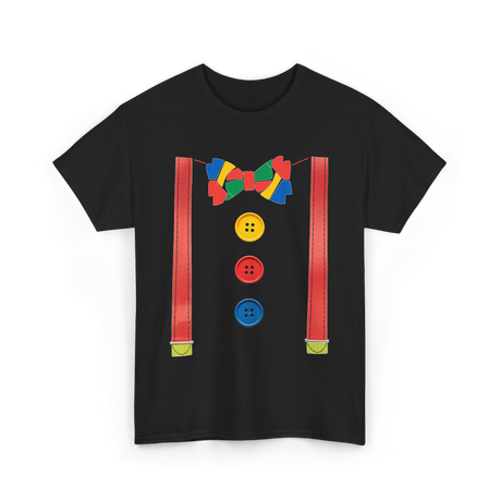 Colorful Bow Tie Clown Costume T-Shirt - Black