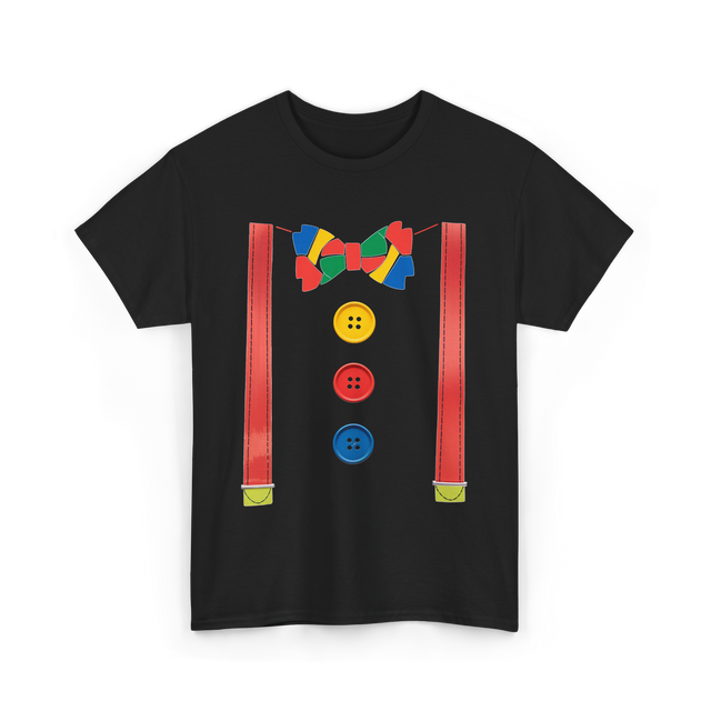 Colorful Bow Tie Clown Costume T-Shirt - Black