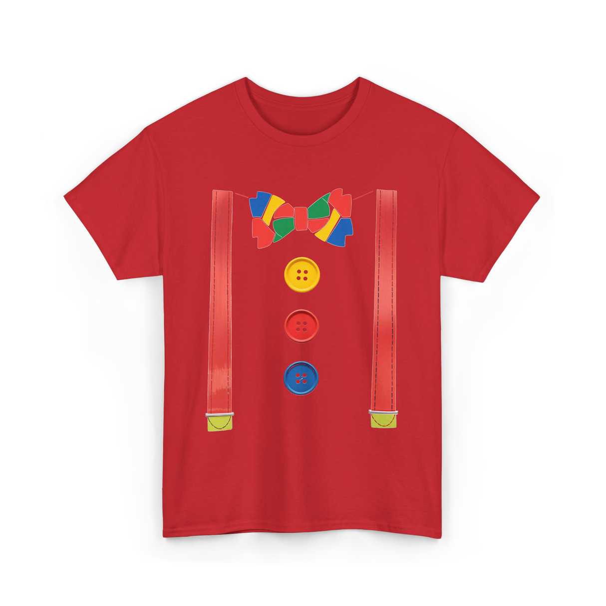 Colorful Bow Tie Clown Costume T-Shirt - Red