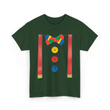 Colorful Bow Tie Clown Costume T-Shirt - Forest Green