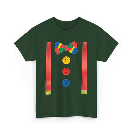 Colorful Bow Tie Clown Costume T-Shirt - Forest Green