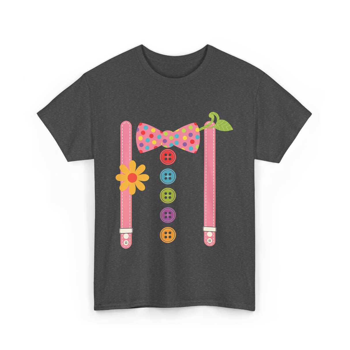 Colorful Bow Tie Clown Costume T-Shirt - Dark Heather