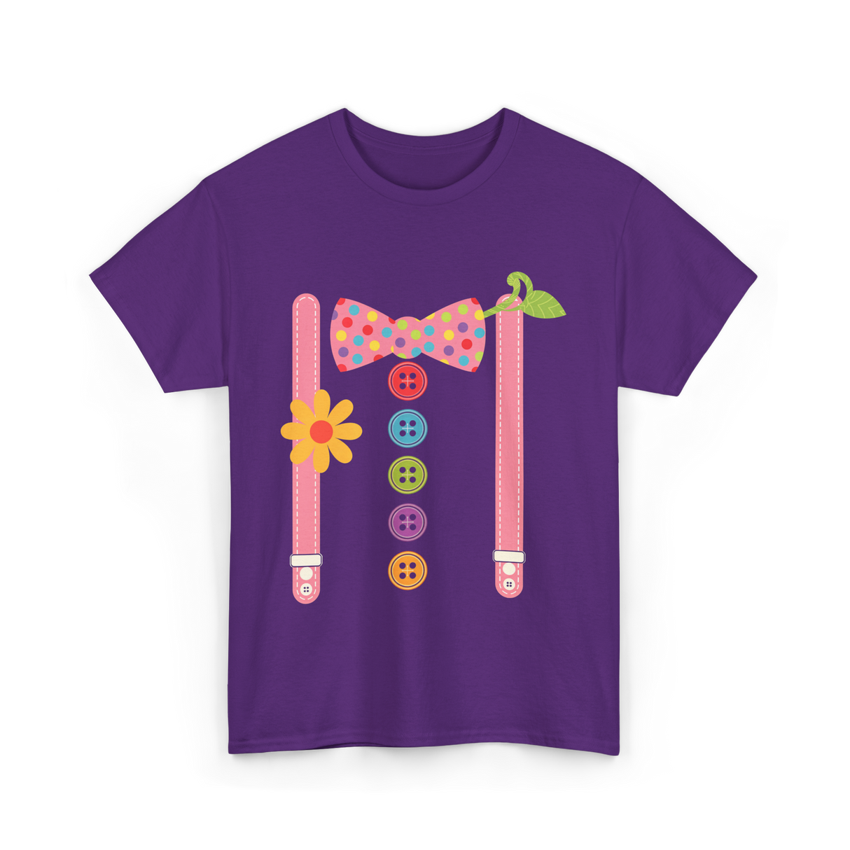 Colorful Bow Tie Clown Costume T-Shirt - Purple