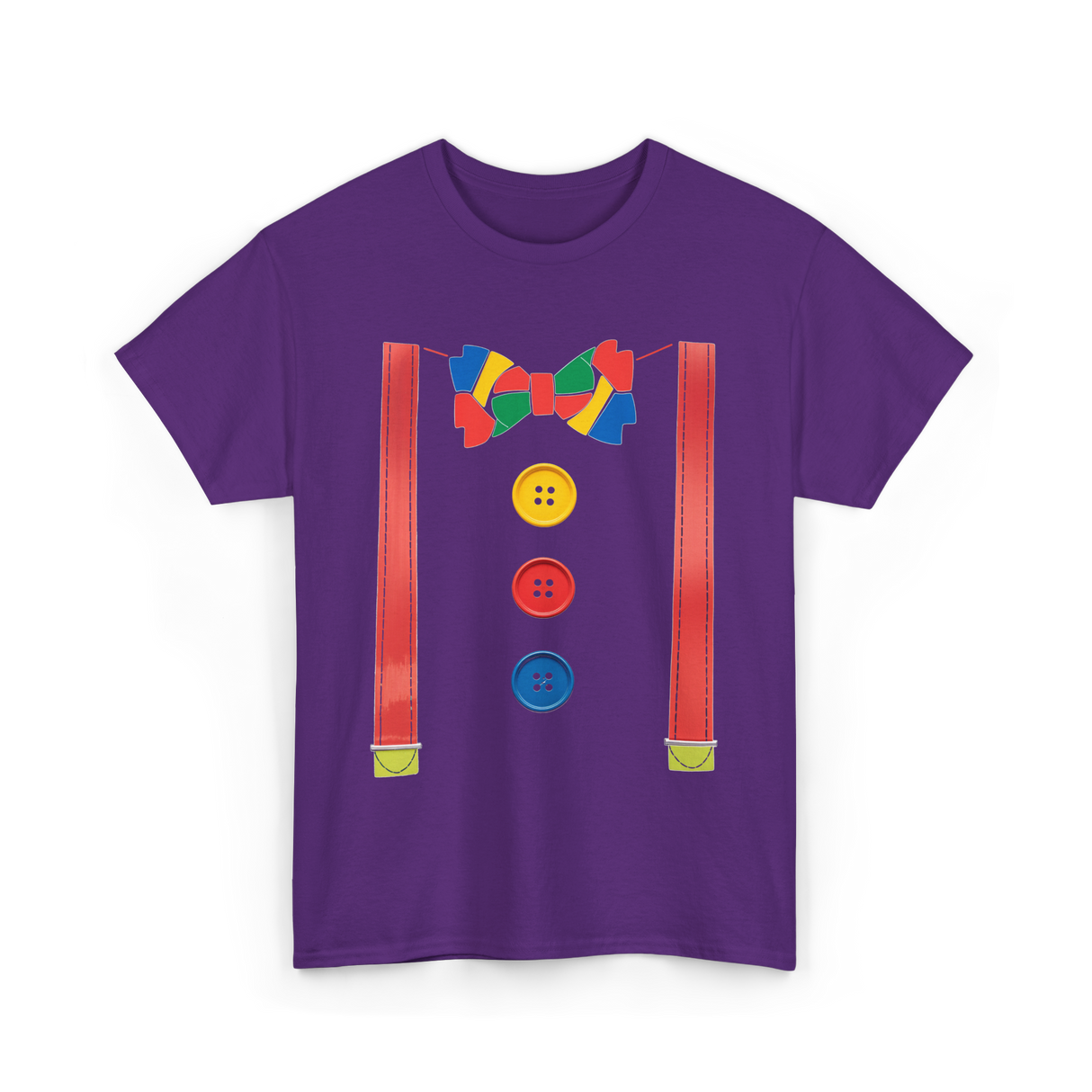 Colorful Bow Tie Clown Costume T-Shirt - Purple