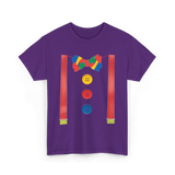 Colorful Bow Tie Clown Costume T-Shirt - Purple