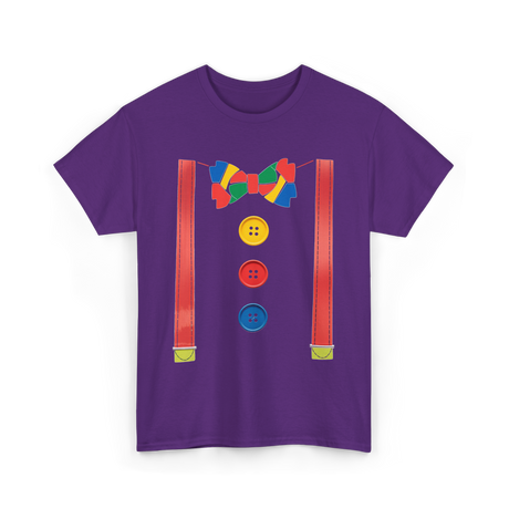 Colorful Bow Tie Clown Costume T-Shirt - Purple