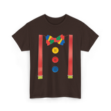 Colorful Bow Tie Clown Costume T-Shirt - Dark Chocolate