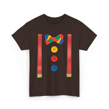 Colorful Bow Tie Clown Costume T-Shirt - Dark Chocolate