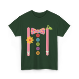 Colorful Bow Tie Clown Costume T-Shirt - Forest Green