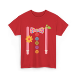 Colorful Bow Tie Clown Costume T-Shirt - Red