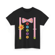 Colorful Bow Tie Costume T-Shirt - Black