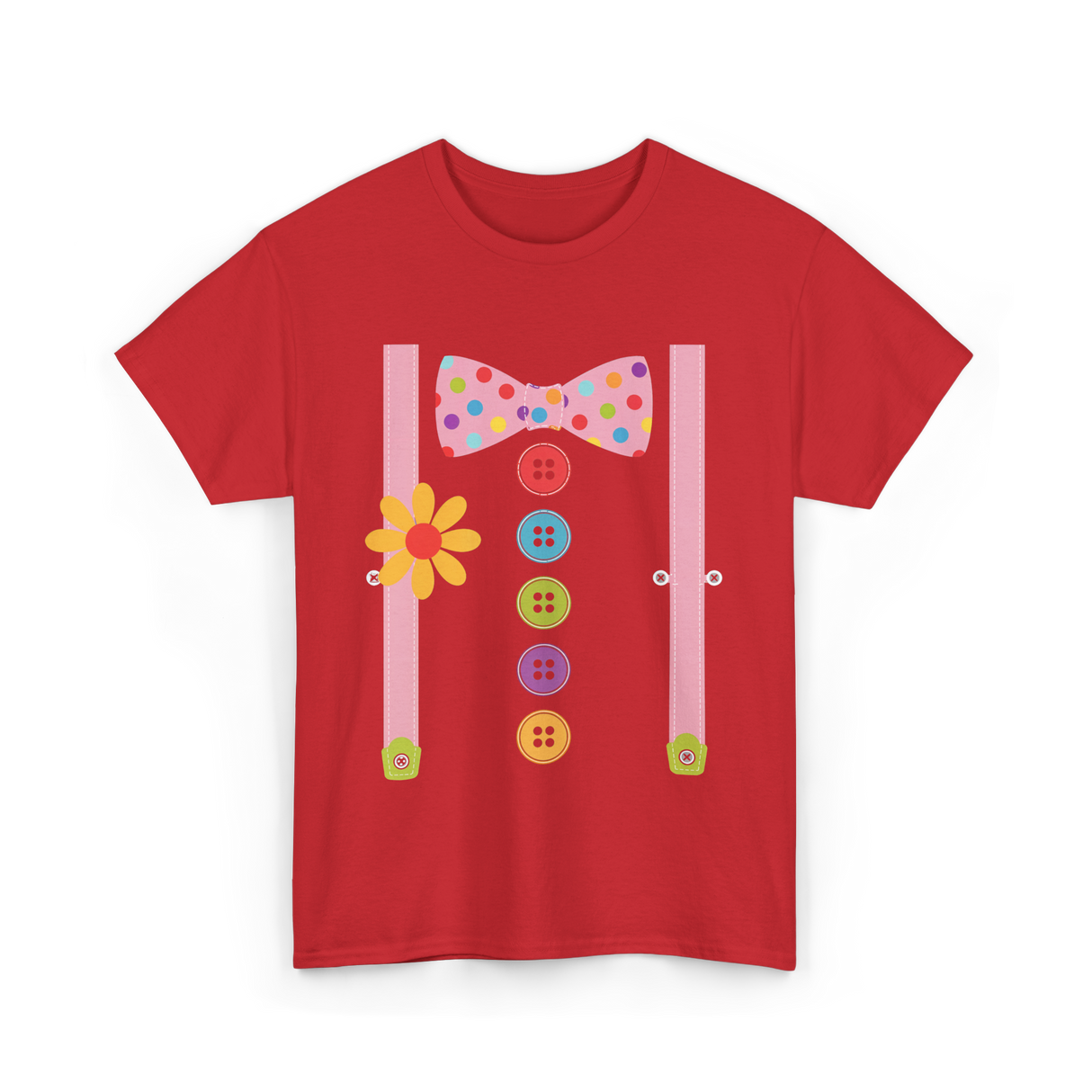 Colorful Bow Tie Costume T-Shirt - Red