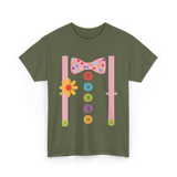 Colorful Bow Tie Costume T-Shirt - Military Green