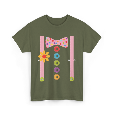 Colorful Bow Tie Costume T-Shirt - Military Green