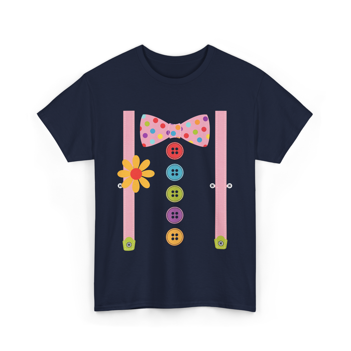 Colorful Bow Tie Costume T-Shirt - Navy