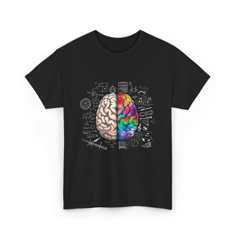 Colorful Brain Science Neuroscience T-Shirt - Black