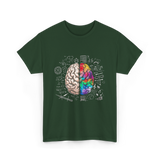 Colorful Brain Science Neuroscience T-Shirt - Forest Green