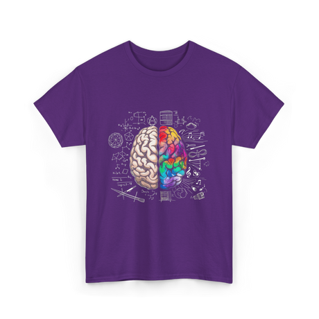 Colorful Brain Science Neuroscience T-Shirt - Purple