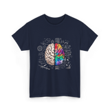 Colorful Brain Science Neuroscience T-Shirt - Navy