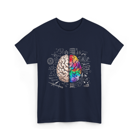 Colorful Brain Science Neuroscience T-Shirt - Navy